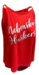 Womens Nebraska Huskers Silver Foil Eloise Tank